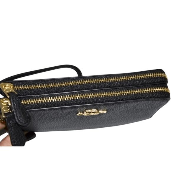 COACH Pebble Leather Double Corner Zip Wallet Wristlet NEW - Picture 6 of 8